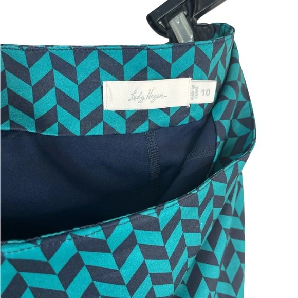 Lady Hagen woman’s blue and green patterned golf skirt skort size 10 - Picture 7 of 7